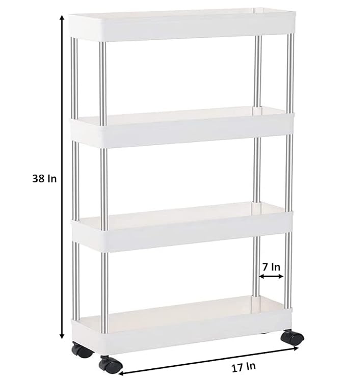 4 Layer Movable Storage Rack Space Saving Organizer with Wheel - BD Drop