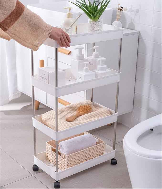 4 Layer Movable Storage Rack Space Saving Organizer with Wheel - BD Drop