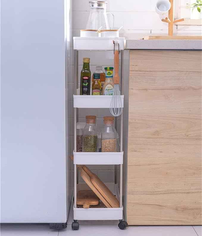 4 Layer Movable Storage Rack Space Saving Organizer with Wheel - BD Drop