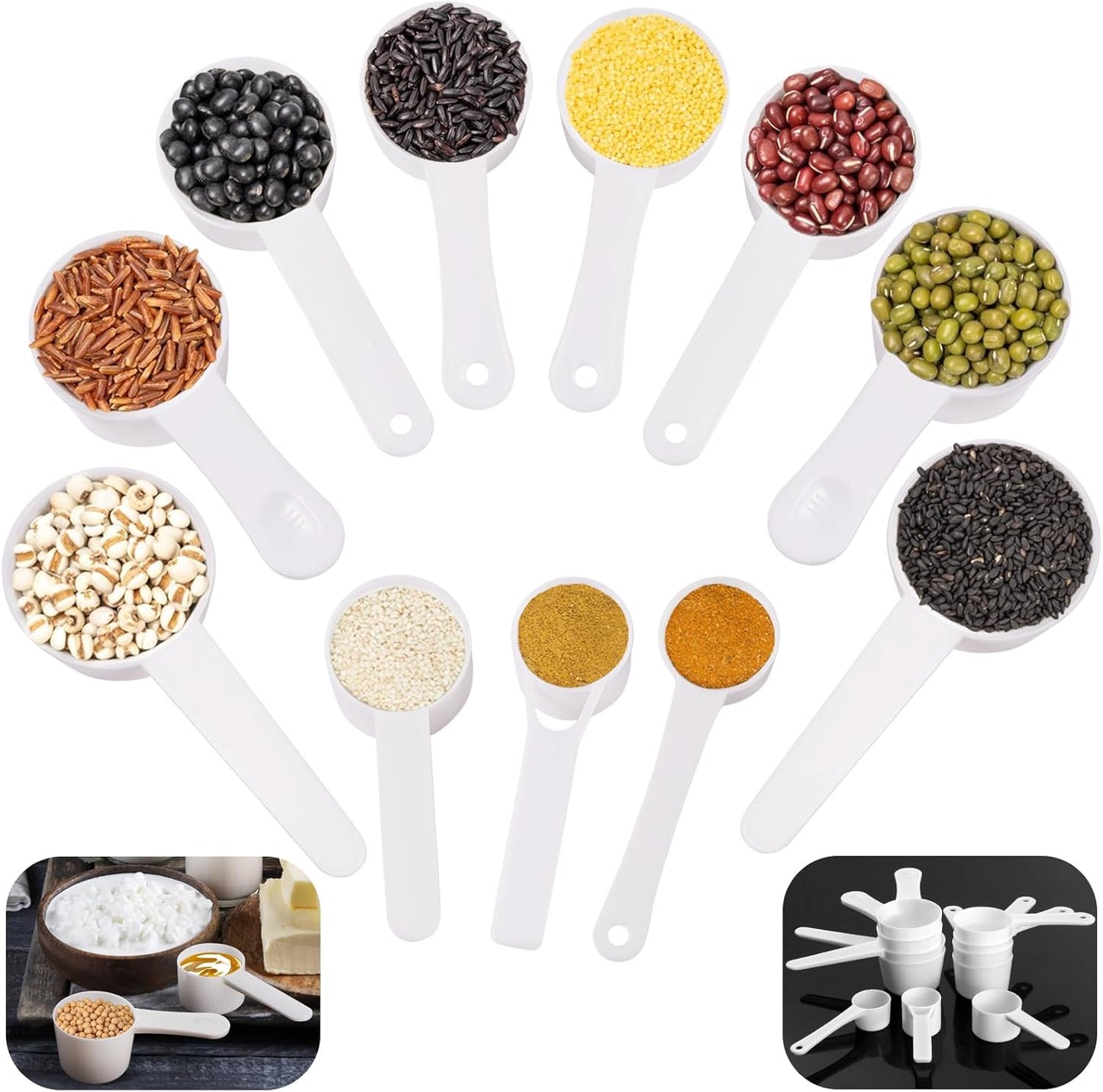 9 Pcs Plastic Measuring Spoon Set
