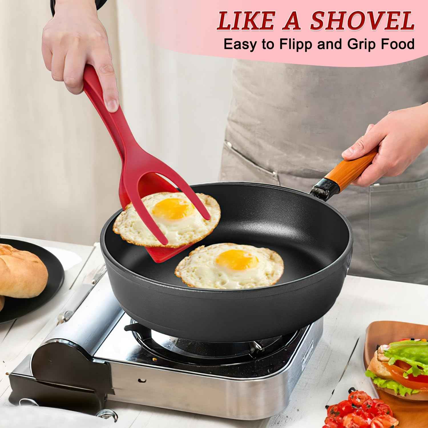 2 in 1 Grip and Flip Spatula Tongs - BD Drop