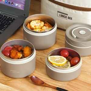 Stainless Steel Double-Laver Portable Hot Lunch Box with Lid and Thermal Bag - BD Drop
