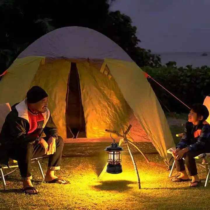 Outdoor Waterproof Camping Light USB Recharge Portable Lanterns Emergency Retro Lamp - BD Drop